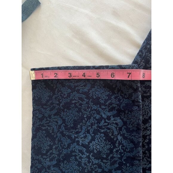 Talbots Pants Womens 6 Blue Floral Motifs Paisley Cropped Straight Leg Stretch - Picture 6 of 8